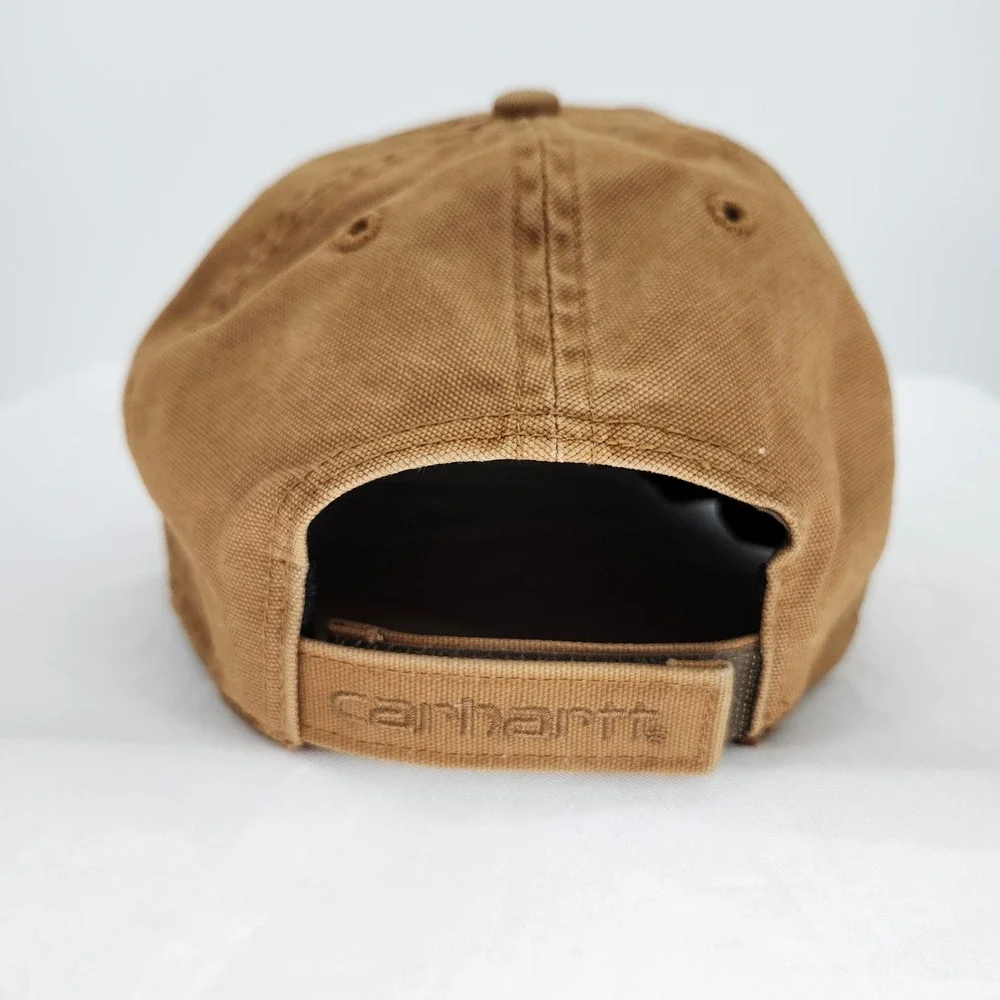 Carhartt Brown Canvas Logo Patch Baseball Cap Hat Adjustable‎ Outdoor Workwear